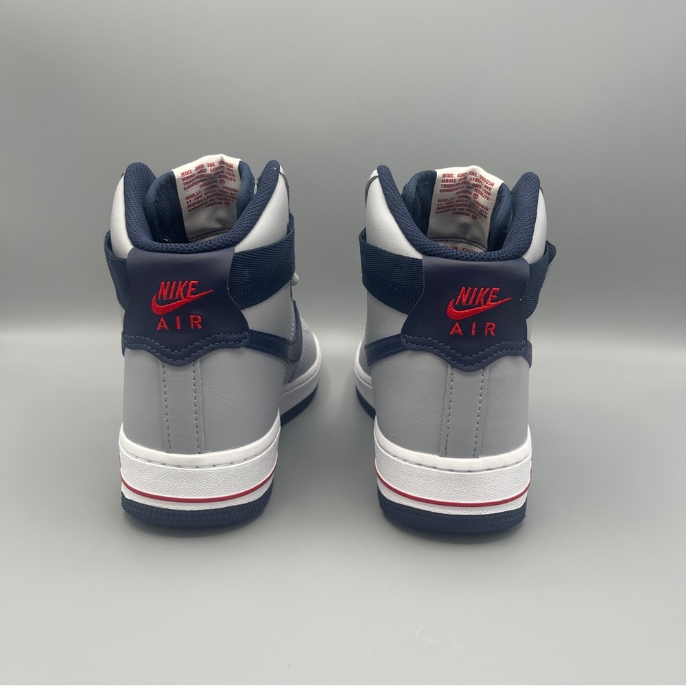 Nike Air Force 1 Hi QS Shoes "Patriots" Wolf Gray Navy / Size 7. - Picture 8 of 14